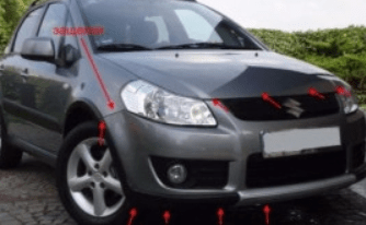 Как правильно снять бампер с Suzuki SX4